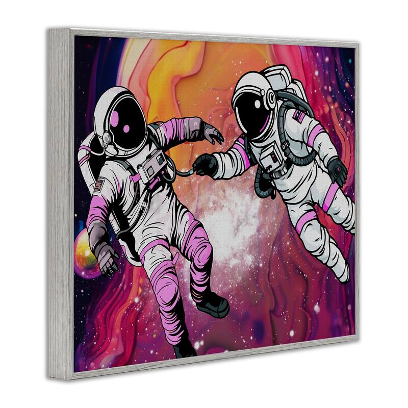 Stupell Swirling Cosmic Space Astronauts Framed Giclee Art Design By Jesse Keith