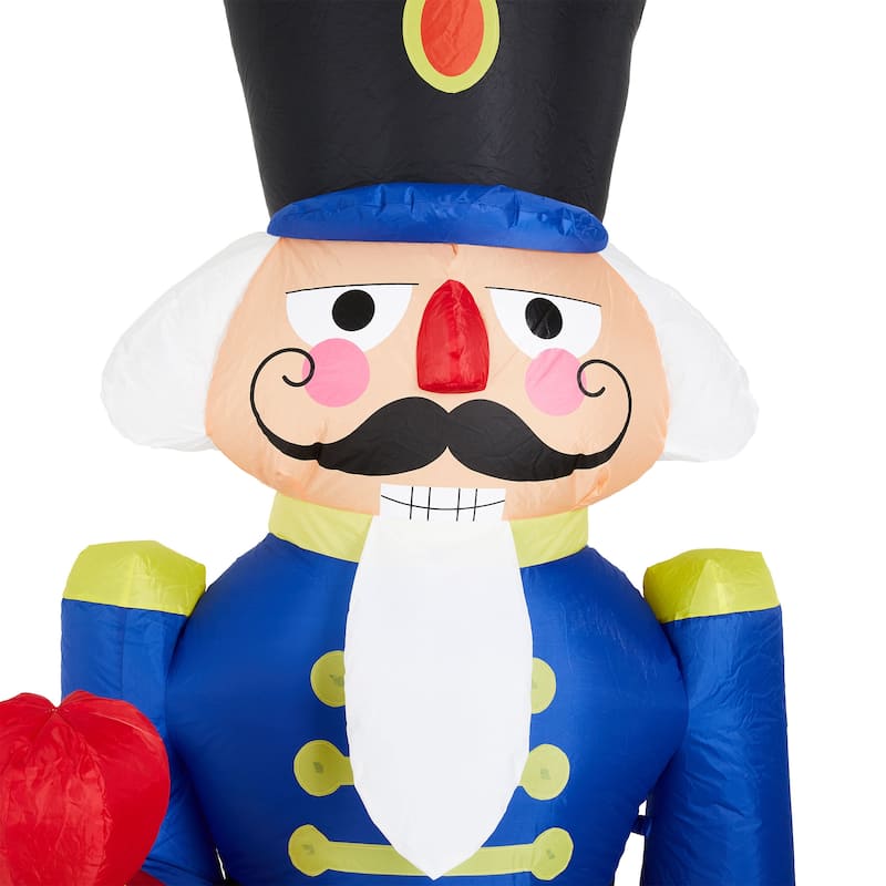 Glitzhome 8FT Lighted Christmas Inflatable Nutcracker Decor