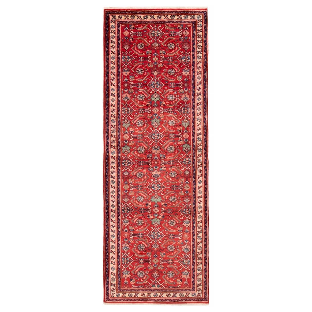 ECARPETGALLERY Hand-knotted Andelz Red Wool Rug - 3'6 x 10'2