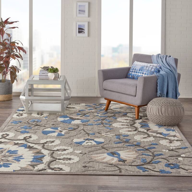 Nourison Aloha Modern Multicolor Floral Botanical Area Rug