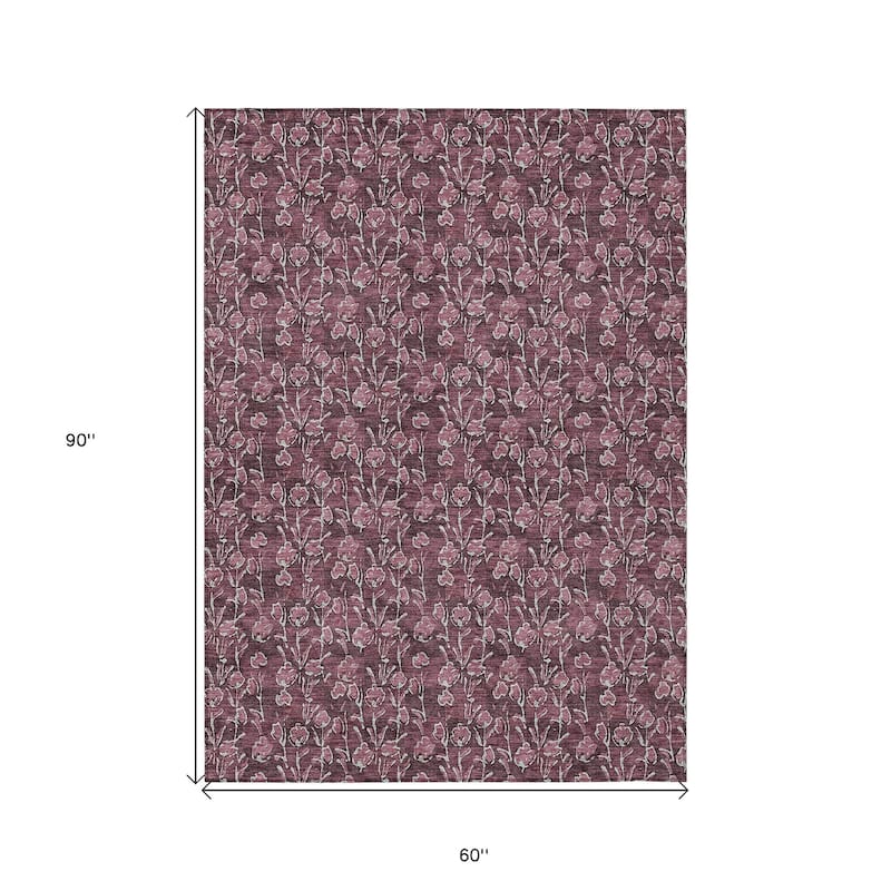 HomeRoots Floral Transitional Rectangle Outdoor Rug