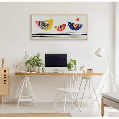 Kate and Laurel Sylvie Family Tree 3 Birds Framed Canvas by Rachel Lee