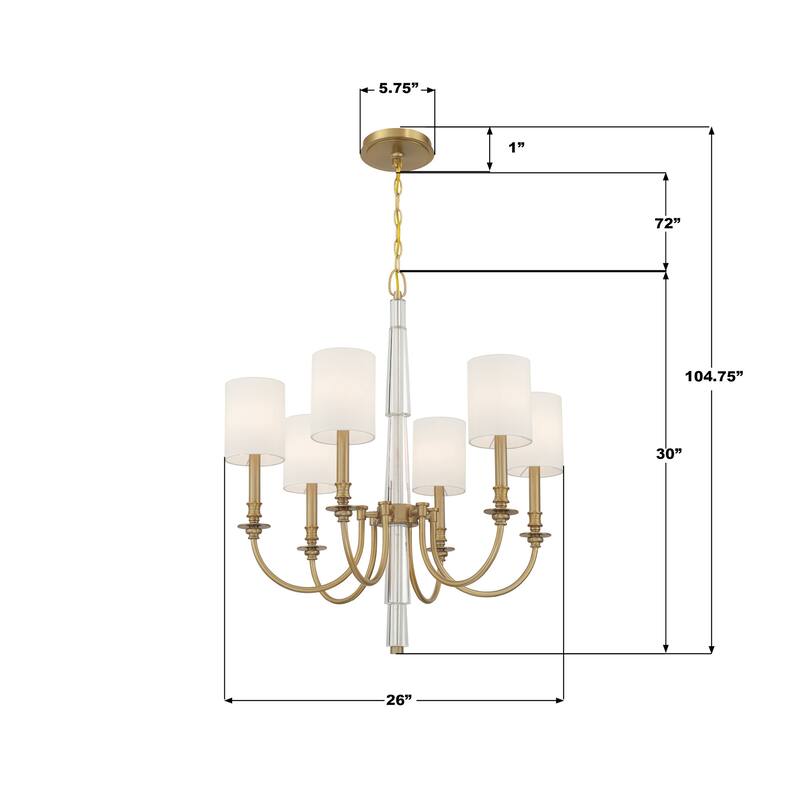 Crystorama Lighting Group LLO-486 Lloyd 6 Light 26" Wide Crystal