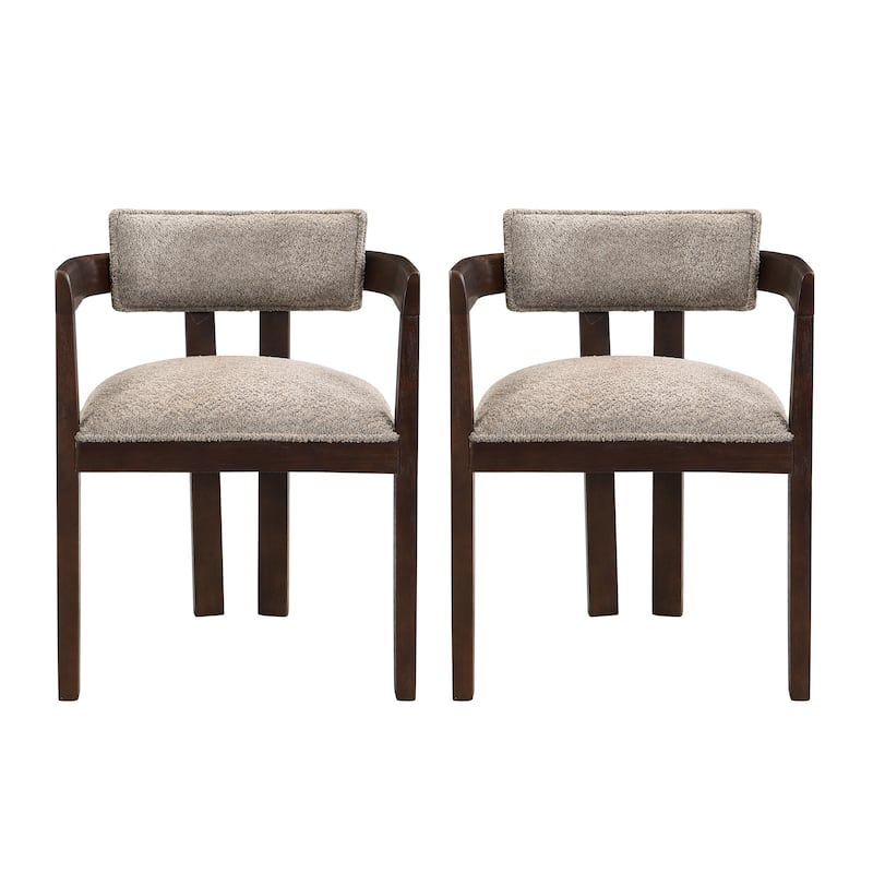 Conrad Sophisticated Modern Dining Chair With Armrest by Christopher Knight Home - Espresso+Light Brown