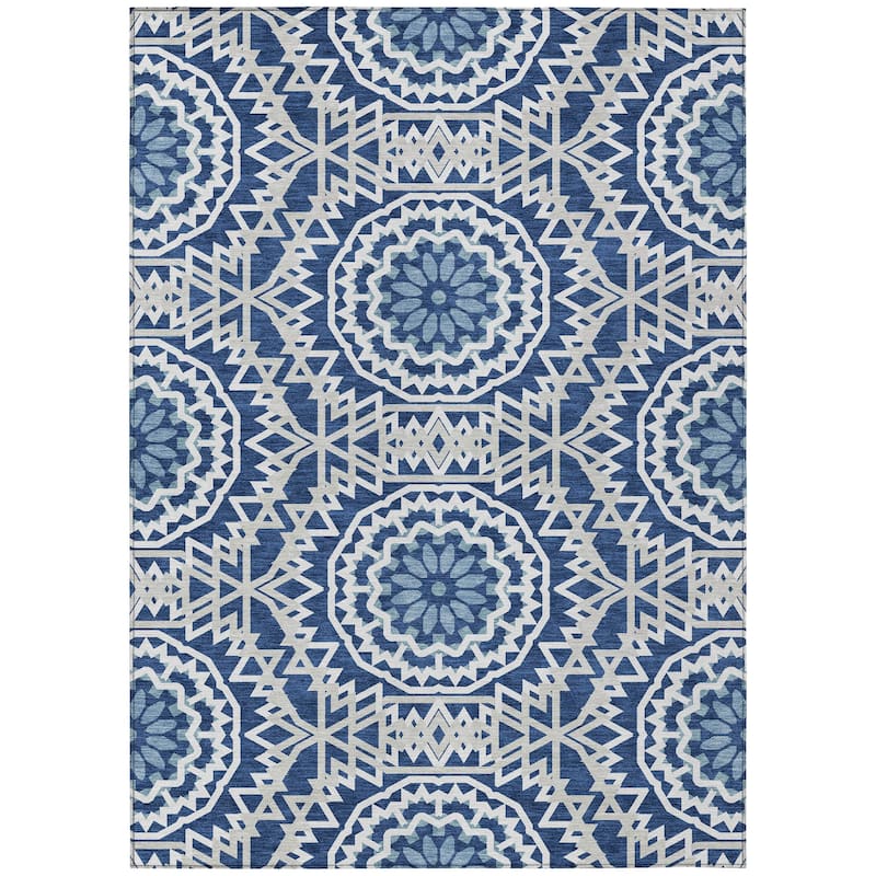 Machine Washable Indoor/ Outdoor Chantille Boho Moroccan Rug