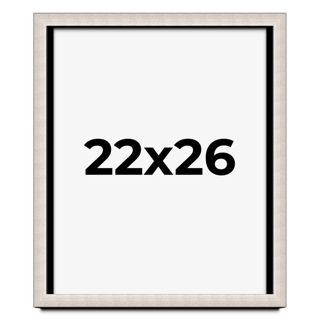 22x26 Shadow Box Frame Silver Real Wood Contemporary Shadowbox Display Frame UV Acrylic Front Acid Free Backing and Hardware