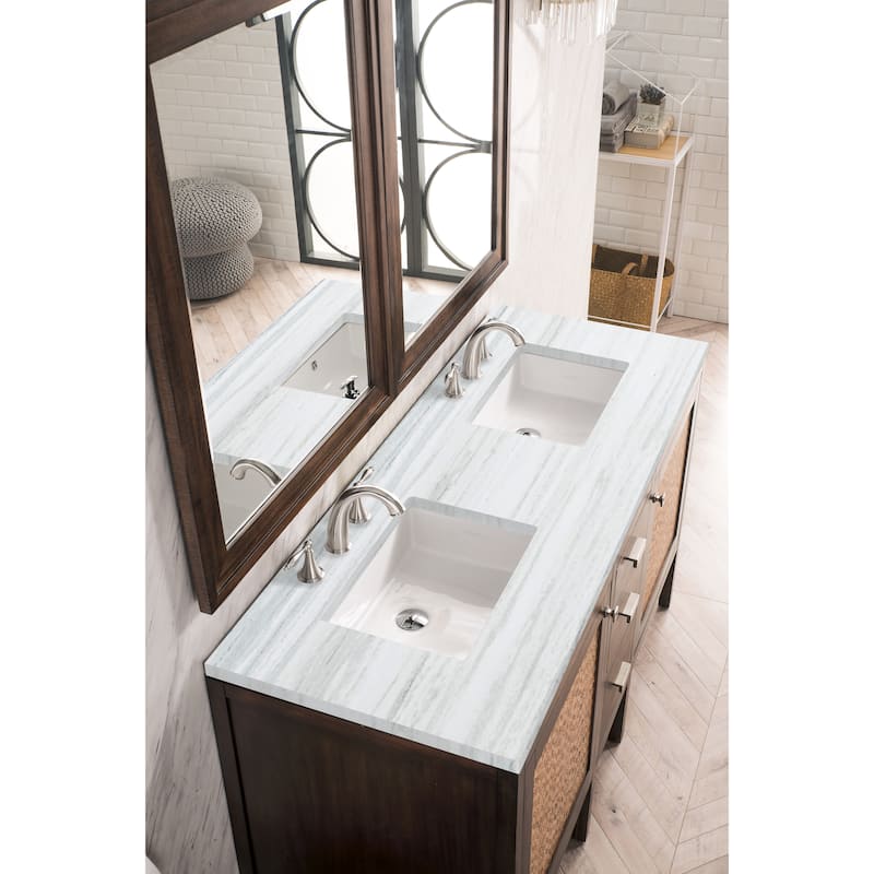James Martin Vanities Addison 60" Double Vanity, Mid Century Acacia