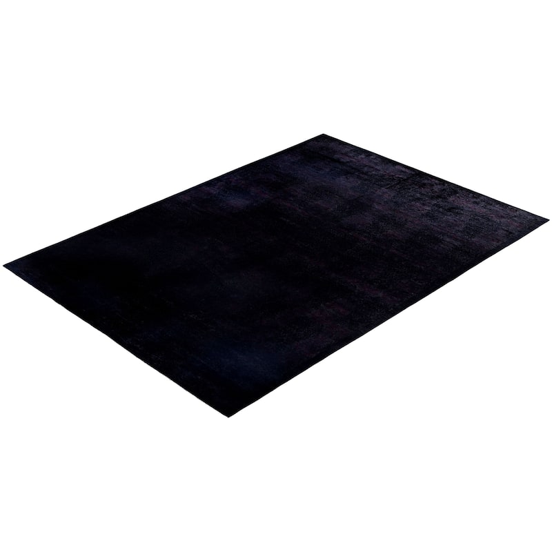 Overdyed One-of-a-Kind Hand-Knotted Area Rug - Black - 9' 10" x 13' 10"
