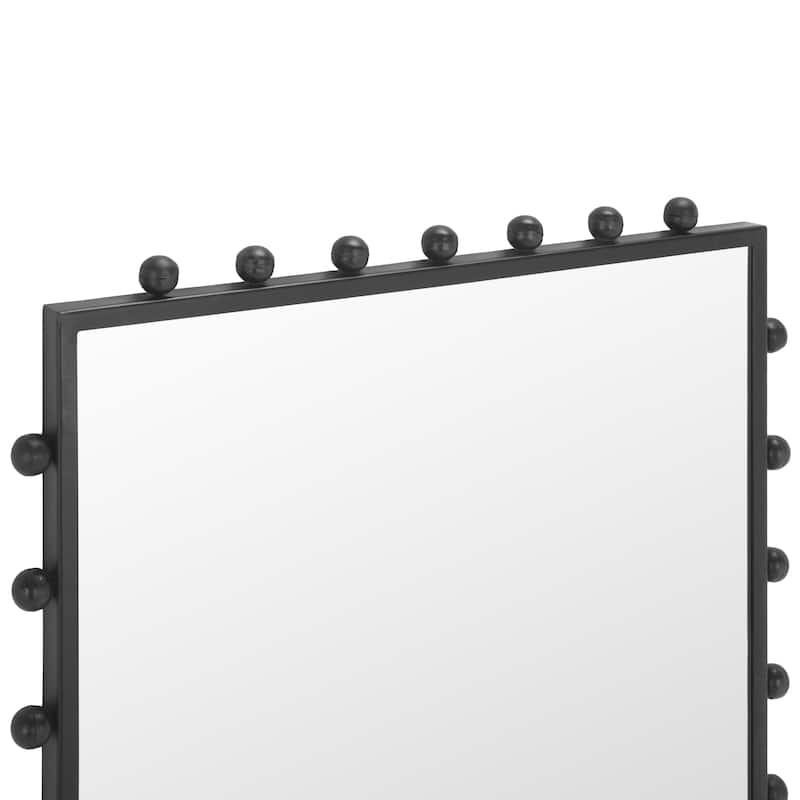 SAFAVIEH Home Xandra Vertical Rectangular 24"W x 1.5"D x 36"H Black Steel Mirror - 24"W x 1.5"D x 36"H