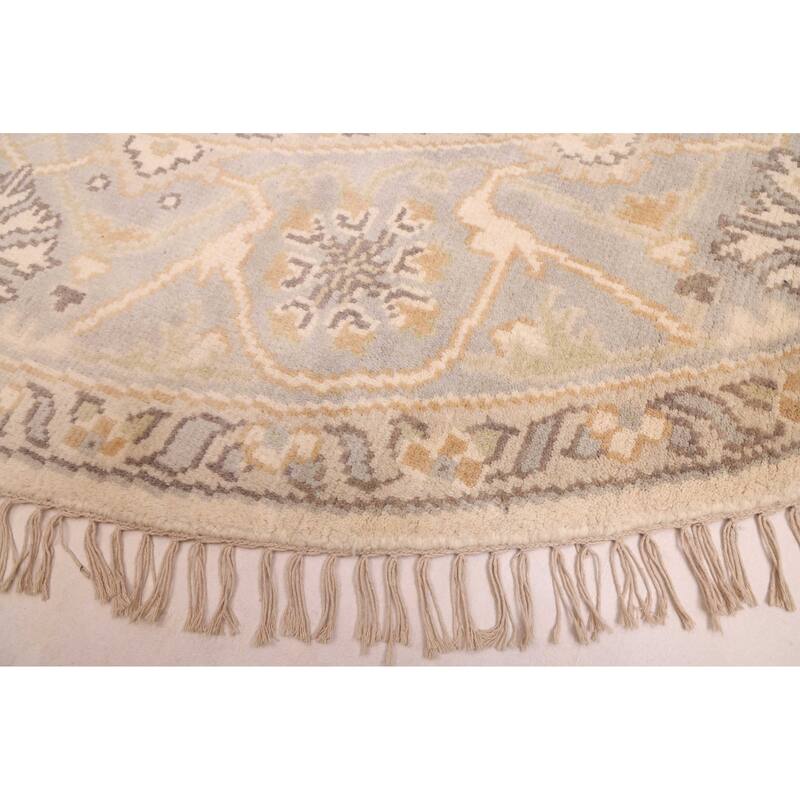 ECARPETGALLERY Hand-knotted Royal Oushak Cream Wool Rug - 8'0 x 8'0