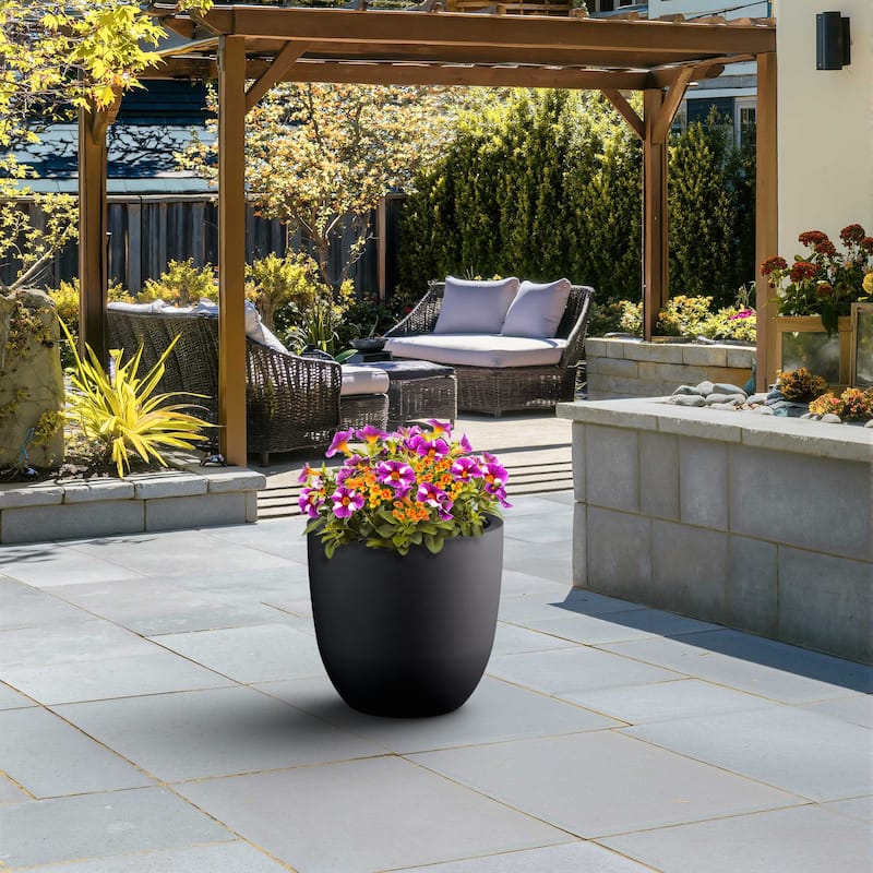 Tall Concrete Round Plant Pots / Large Indoor and Outdoor flower Planters