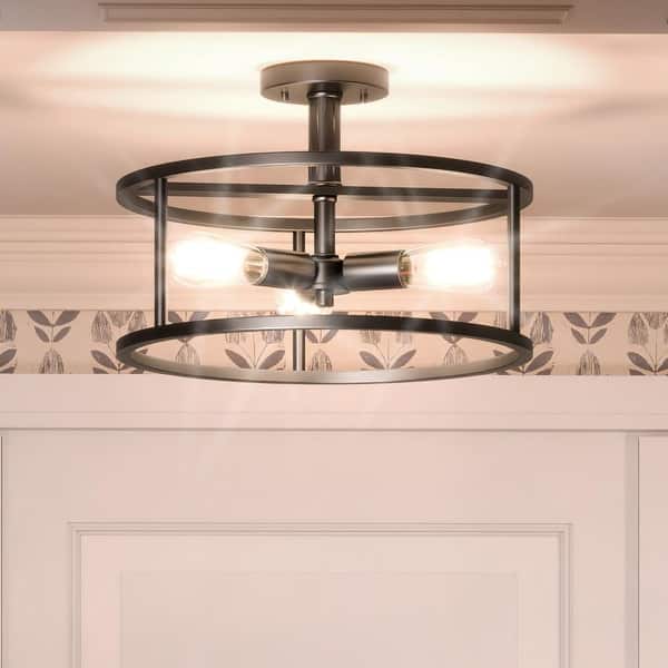 slide 2 of 7, Luxury Scandinavian Ceiling Light, 10.5"H x 15"W, with Modern Style, Estate Bronze, by Urban Ambiance