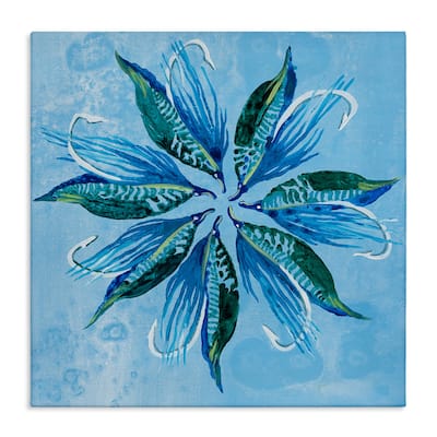 Stupell Blue Flower Shape Design Canvas Wall Art Design By Liz Jardine