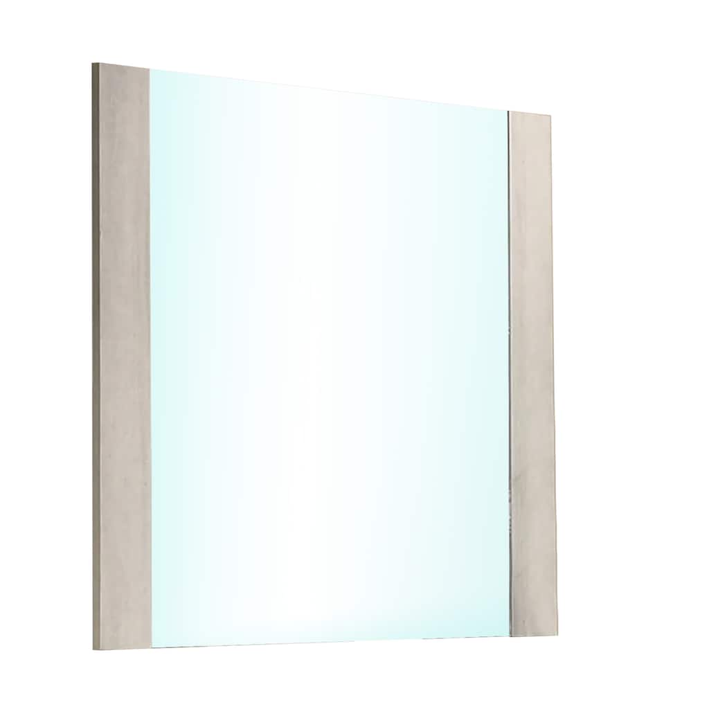 Nomi Dresser Mirror, 44 Inch White Wash Rectangular Wood Frame - White Wash