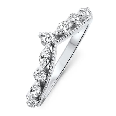 1Ct Diamond Wedding Contour Fancy Anniversary Ring in Gold Lab Grown