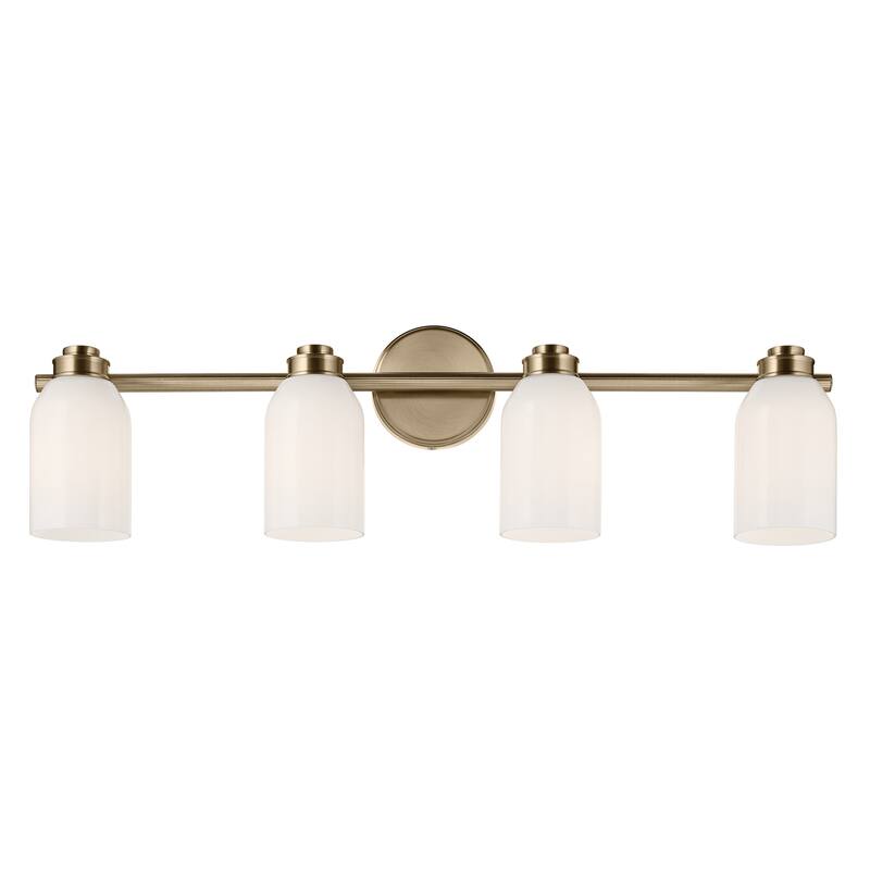 Kichler Lighting Shae 31" 4-Light Vanity Light with White Opal Glass in Champagne Bronze