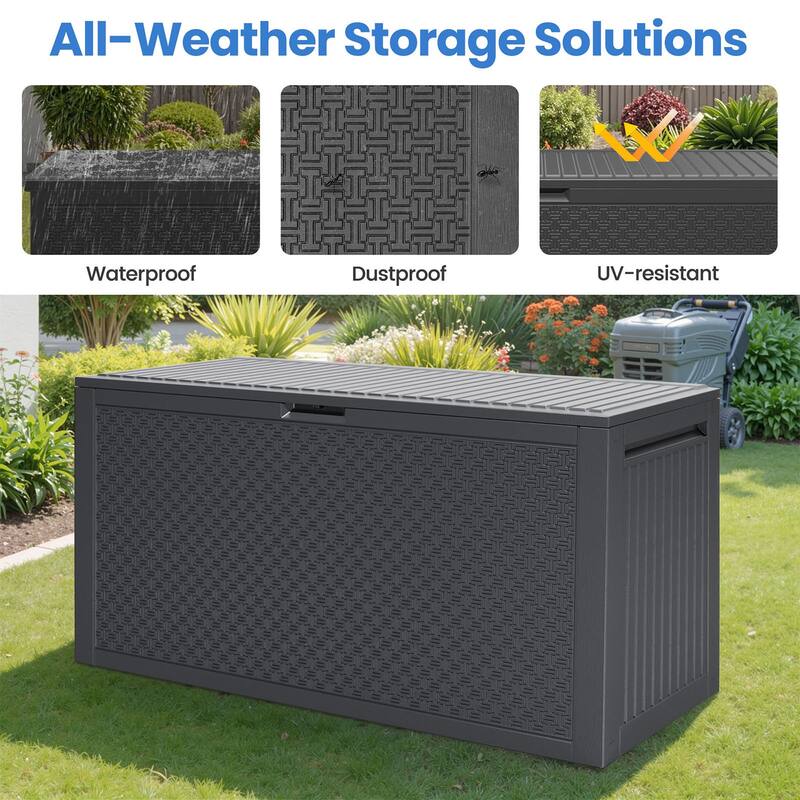 90 Gal Fall-Inspired Corn Maze Look Resin Deck Box Outdoor Storage Box