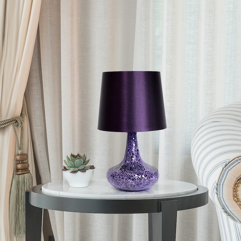 Creekwood Home 14.17" Patchwork Crystal Glass Table Lamp - 14.17