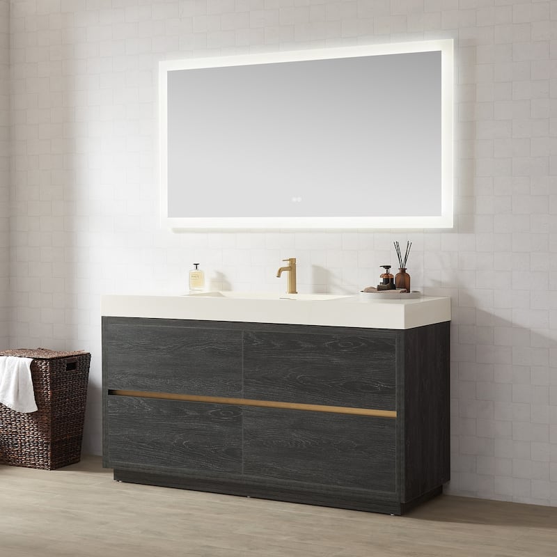 Huesca Bath Vanity with Composite Integral Sink Top and Mirror
