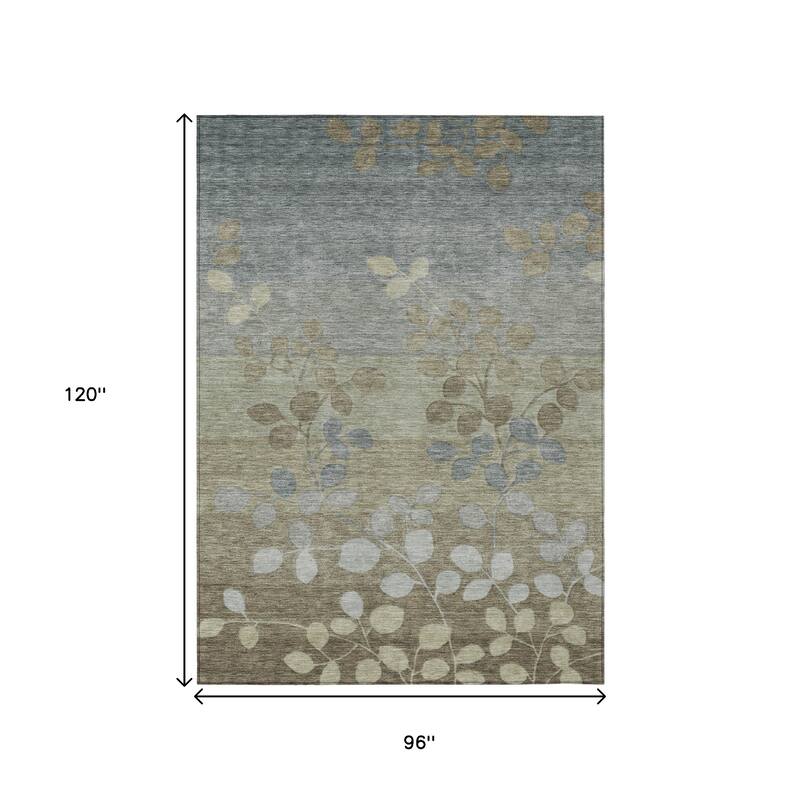 HomeRoots Floral Transitional Rectangle Outdoor Rug