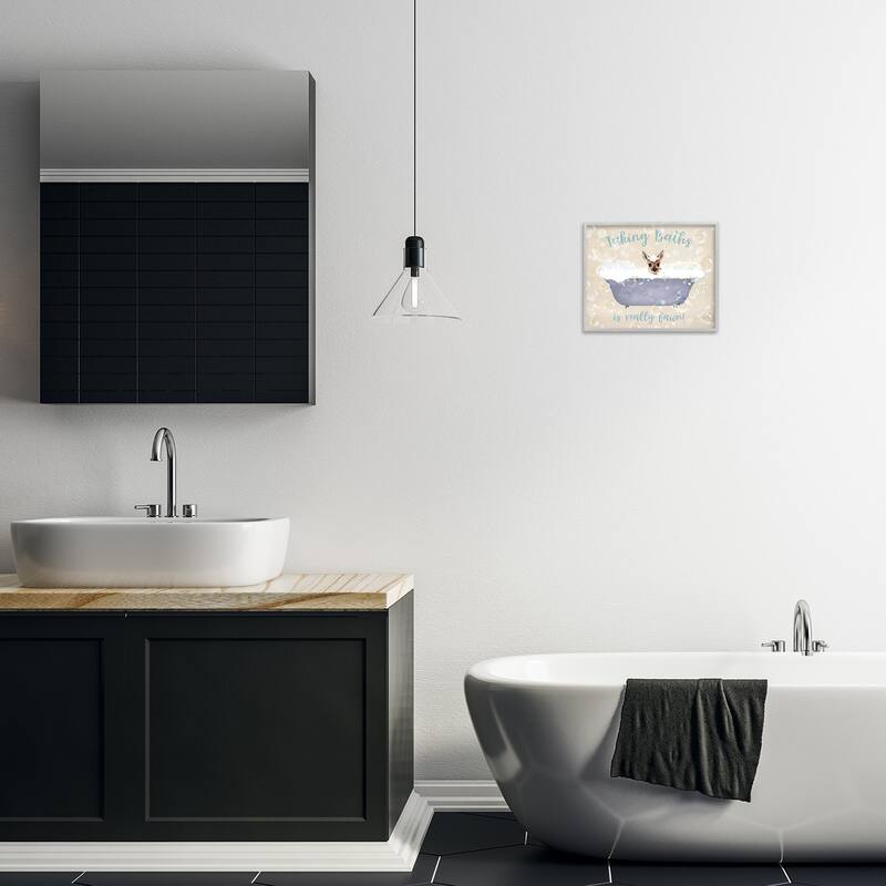 Stupell Taking Baths Is Fawn Framed Giclee Art Design By Susan Arnot