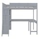 preview thumbnail 14 of 33, Full Size Wood Loft Bed with Desk and Shelf,Guardrail