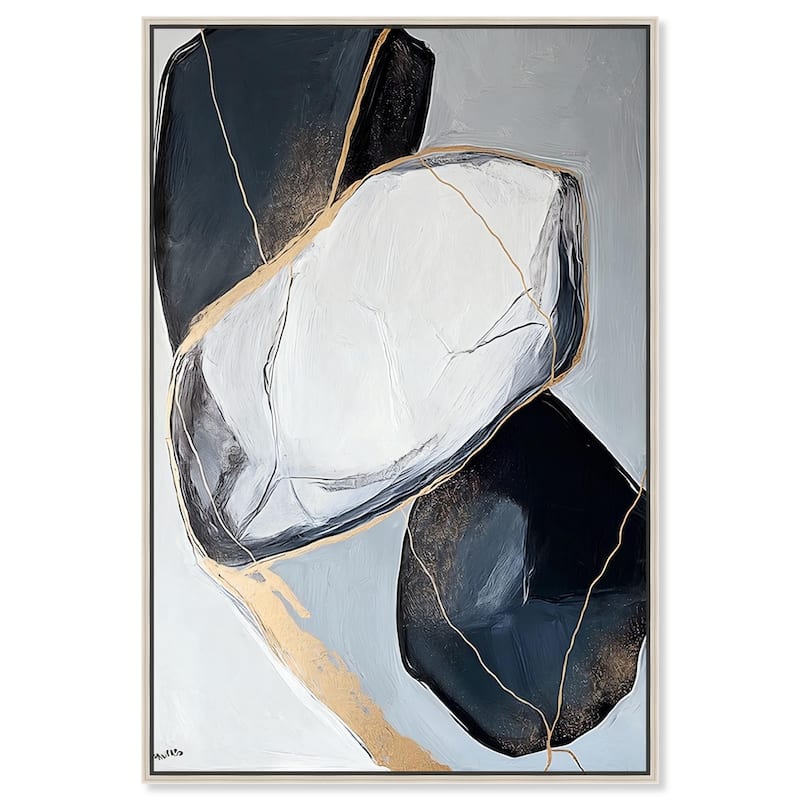 Mineral Essence I Canvas by Art Remedy - Silver - 36" x 54"