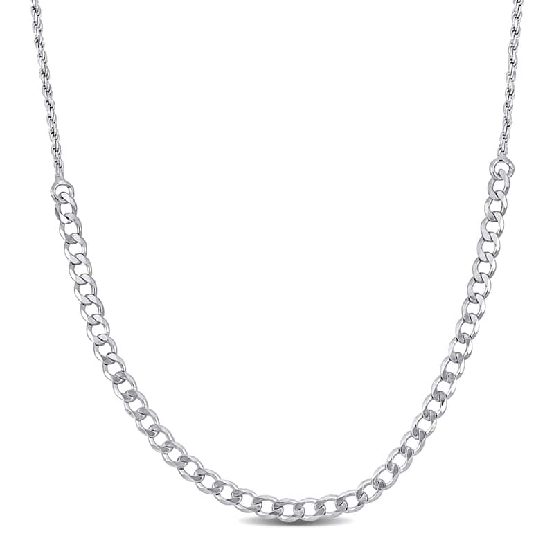 Miadora 1.5mm Rope 3mm Curb Chain Necklace in Sterling Silver