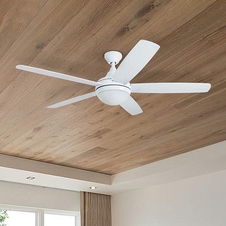 Mills 52-inch Modern White LED Ceiling Fan with Re