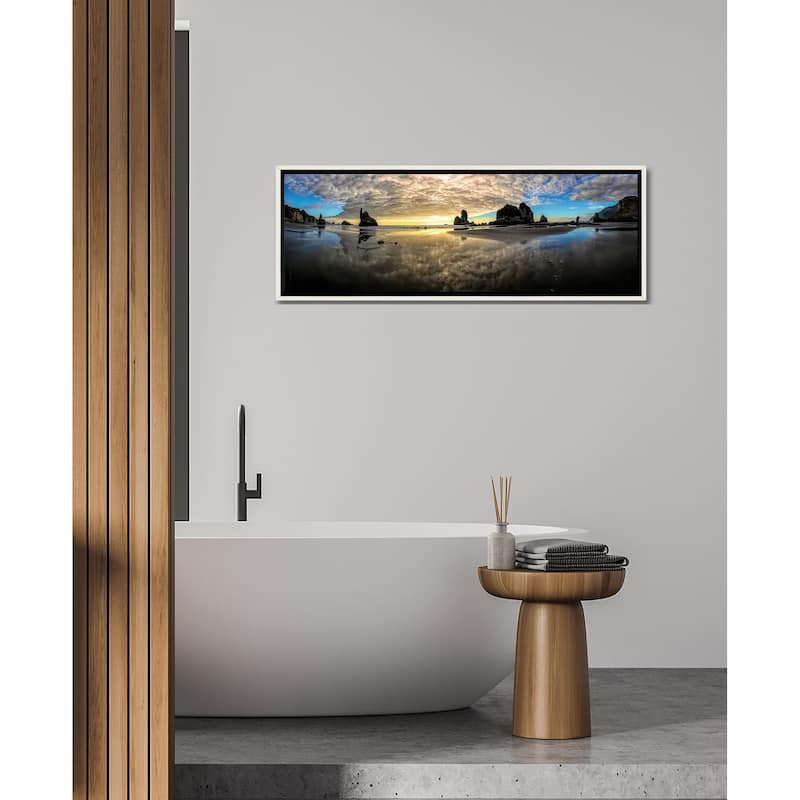 "Before Sunset Motukiekie Beach West Coast New Zealand" by OLena Art Framed
