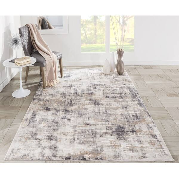 Momeni Cannes Tencel Contemporary Abstract Area Rug Overstock 22804088 3 3 X 5 Grey