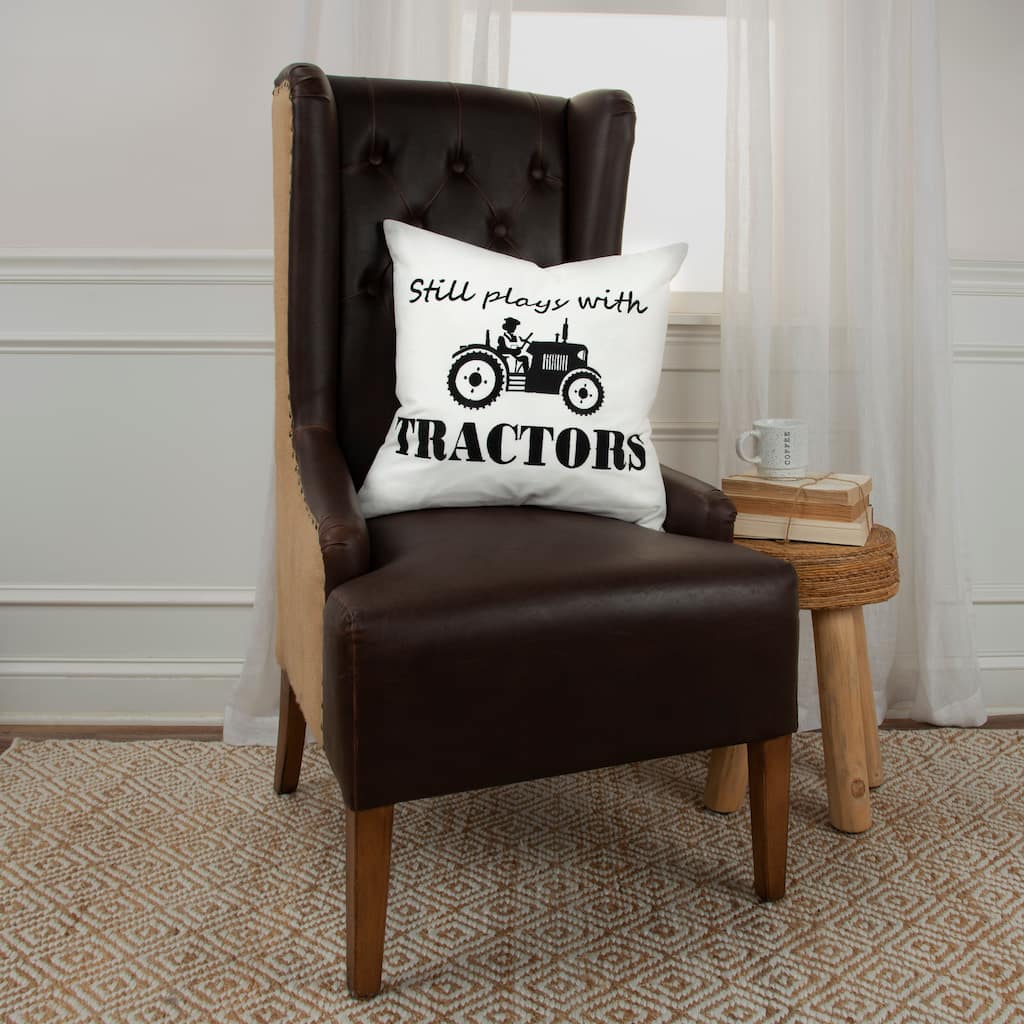 Rizzy Home Still Plays with Tractors Throw Pillow Cover Only
