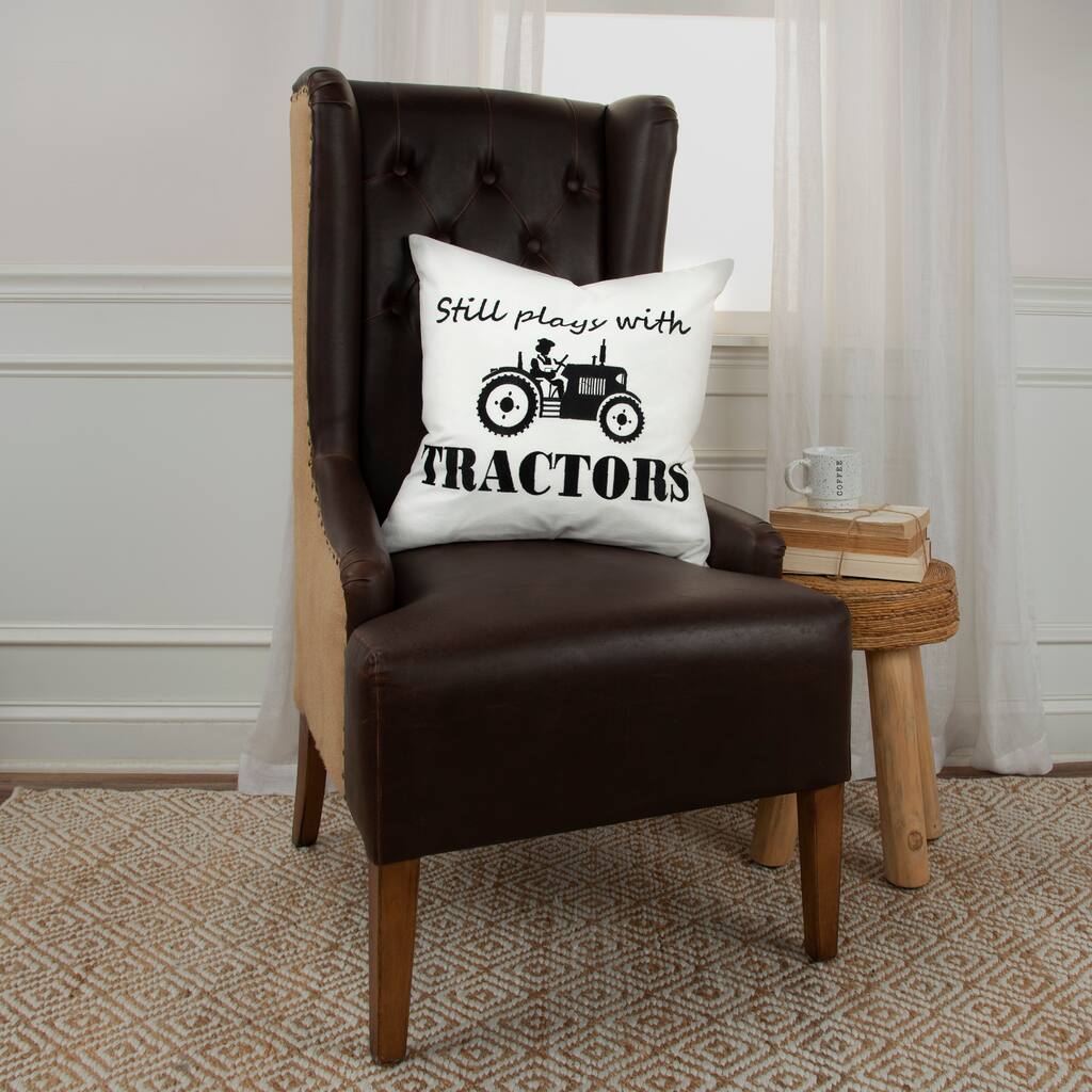 Rizzy Home Still Plays with Tractors Throw Pillow