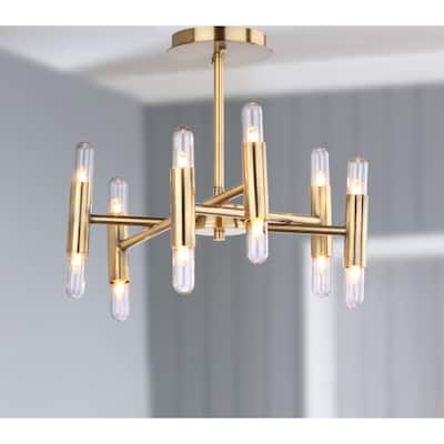 SAFAVIEH Lighting Fidelma 12-light Gold Flush Mount - 16" x 16" x 13"
