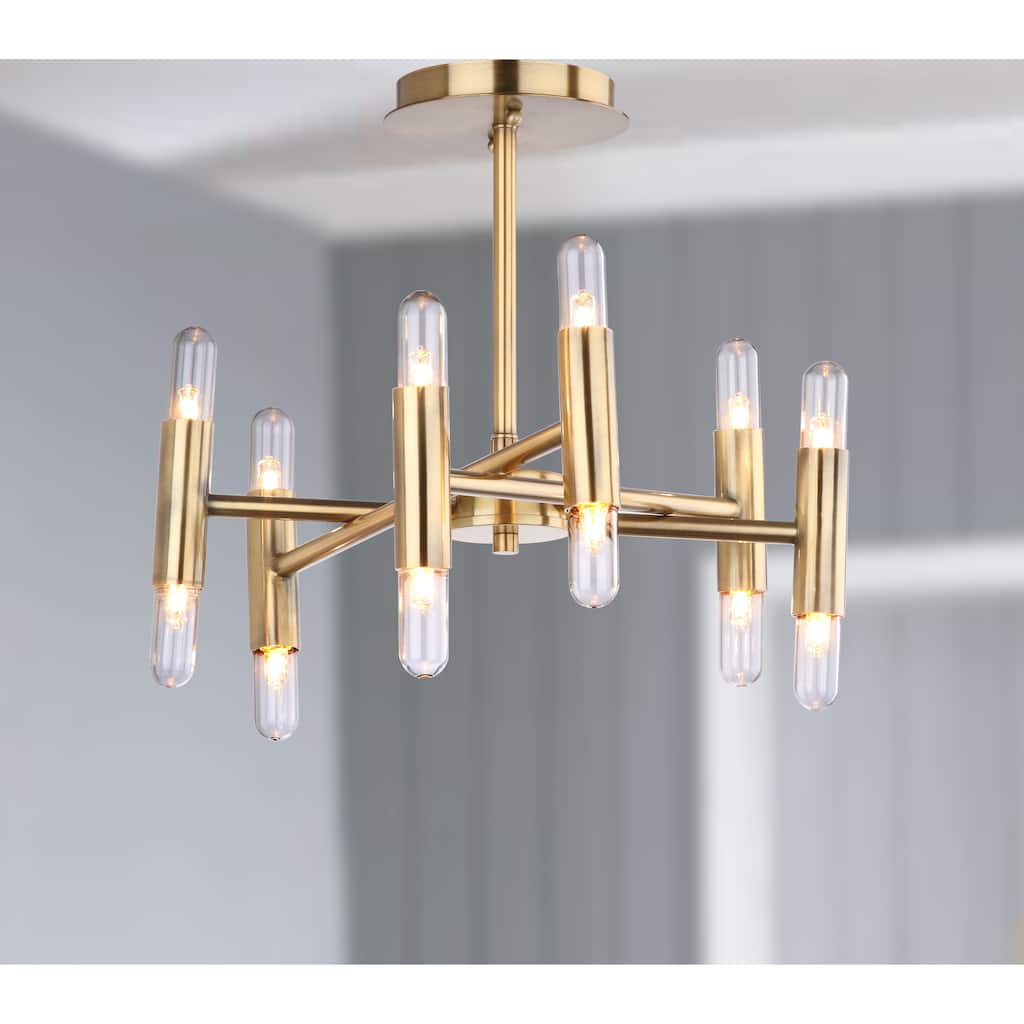 SAFAVIEH Lighting Fidelma 12-light Gold Flush Mount - 16"W x 16"D x 13"H