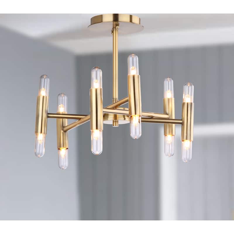 SAFAVIEH Lighting Ninna 12-Light Gold Flush Mount - 16" x 16" x 13" - 16Wx16Dx13H