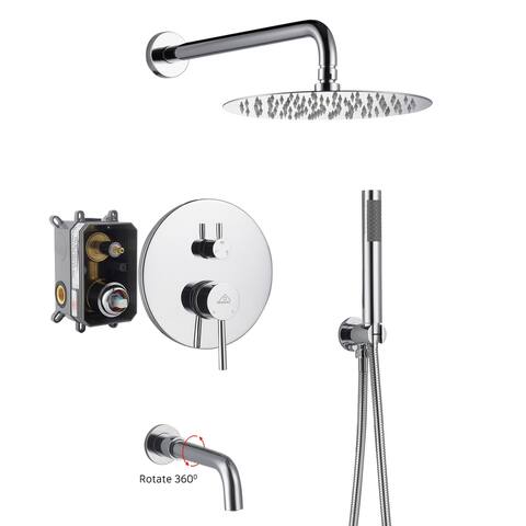 Round 3 Functions Wall Mount Dual Shower Heads Shower System