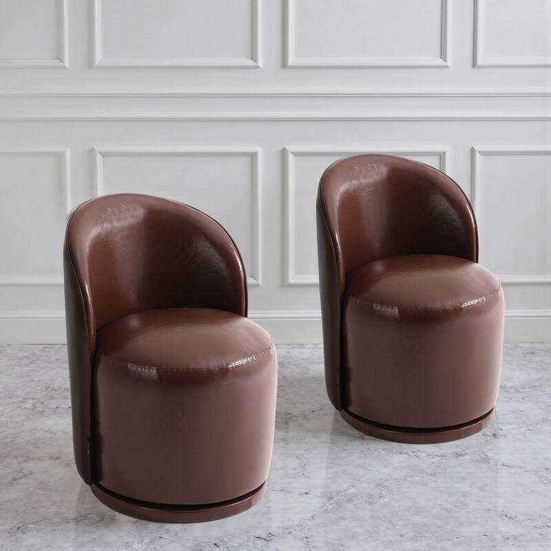 Modern Armless 360-Degree Swivel Dining Chair Barrel Chair