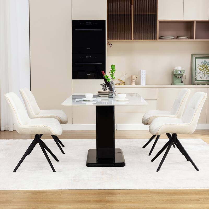 XINMICS Upholstered Dining Chairs Swivel Accent Armchairs