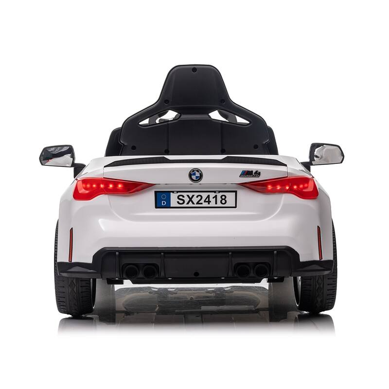 BMW M4 12v Kids ride on toy car 2.4G W/Parents Remote Control,Three speed adjustable,A handle with wheels and a pull