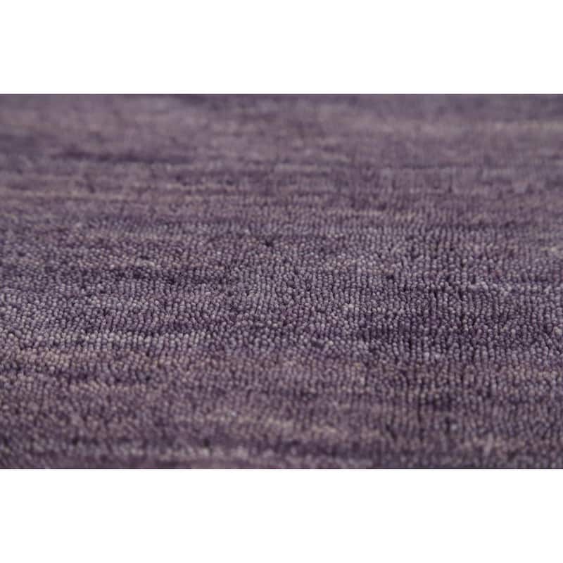 Purple Gabbeh Oriental Rug Hand-Knotted Modern Wool Carpet - 4'0" x 5'10"