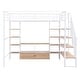 preview thumbnail 27 of 26, Full Size Metal Loft Bed with Desk, Staircase and Storage Cabinet