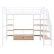 preview thumbnail 13 of 25, Safety Guaranteed Metal Loft Bed with Staircase, Low Storage Table and Multiple Storage Shelves, Full Size