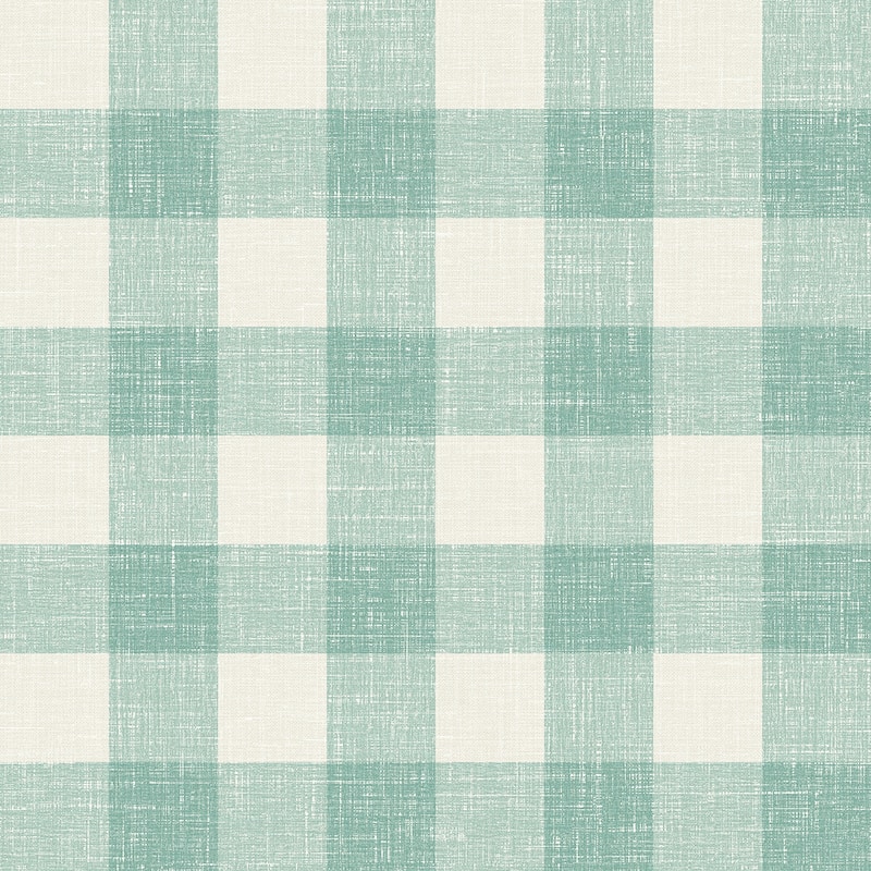 Seabrook Designs Bebe Gingham Nonwoven Unpasted Wallpaper - 27 in. W x 27 ft. L - Minty Meadow