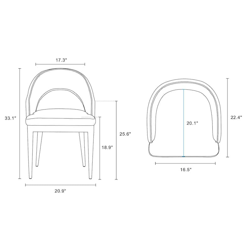 Manhattan Comfort Modern Carrington Velvet Dining Armchair