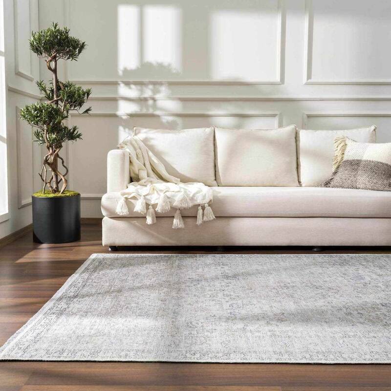 Hauteloom Ariana Living Room, Bedroom Machine Washable Area Rug - Pearl, Dark Brown, Brown - 5' x 7'6"