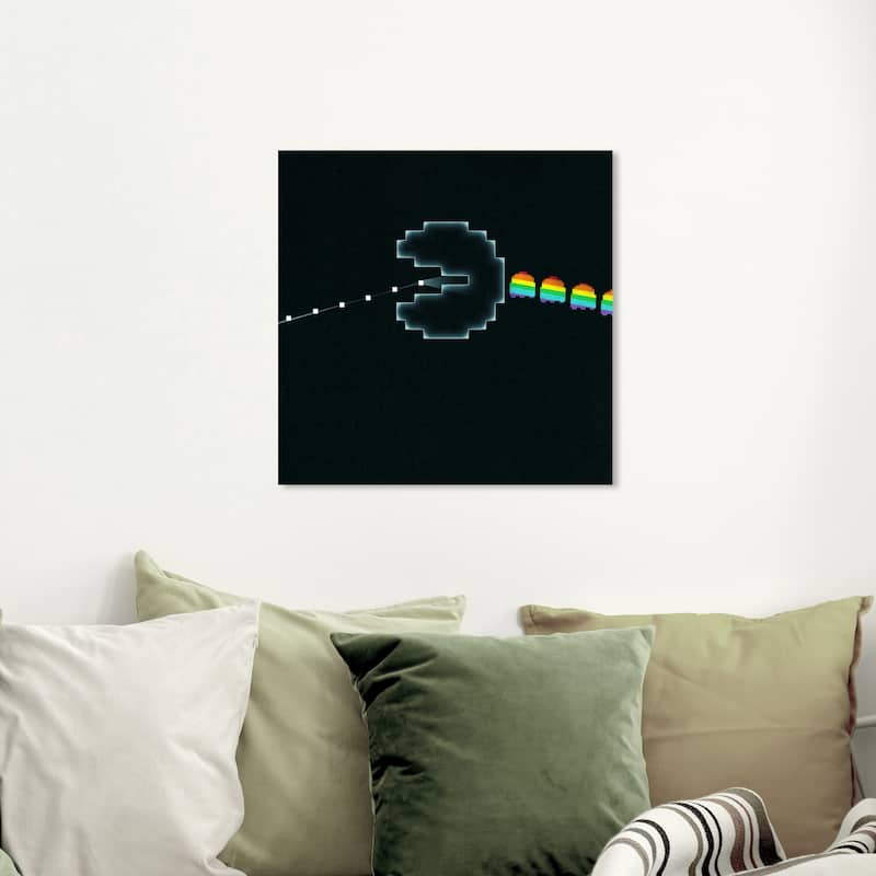 Wynwood Studio 'Iconic Arcade Vinyl' Entertainment and Hobbies Wall Art Canvas Print Video Games - Black, Blue - 20 x 20