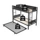 preview thumbnail 15 of 15, Metal Twin over Twin Bunk Bed with Trundle,Wood Slat,2 Side Ladders,Kids Bed Design