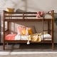 preview thumbnail 19 of 26, Walker Edison Como Solid Wood Mission Twin Convertible Bunk Bed Walnut