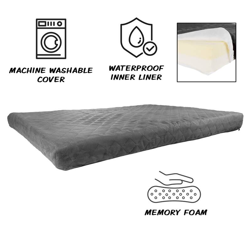 PETMAKER 2-Layer Memory Foam Dog Bed with Machine Washable Cover